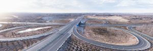 aerial view of highway system